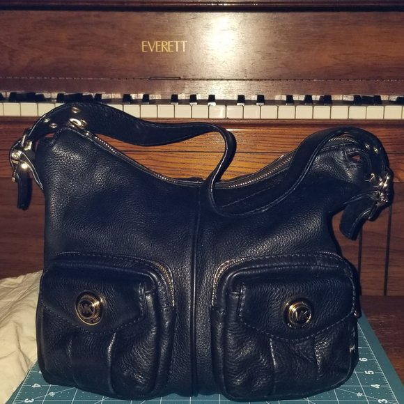 Michael Kors Black Leather Satchel with dust bag - Picture 10 of 16